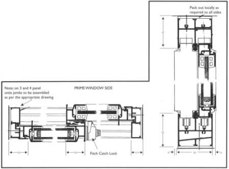 Horizontal sliding secondary with SF3 subframe for reveal fixing